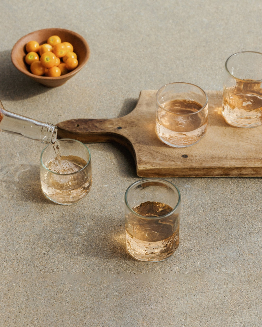 Verre à vin sans pied recyclé, lot de 4