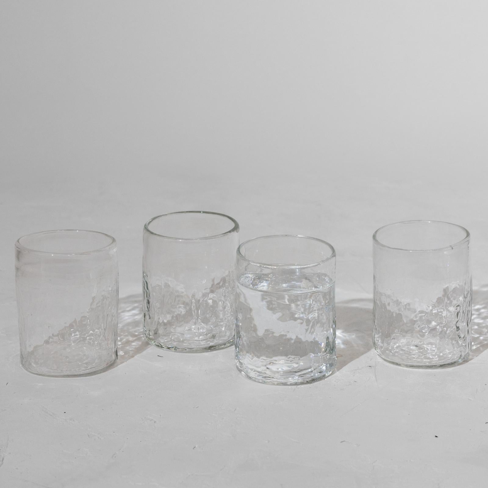 Verre en verre recyclé, lot de 4