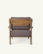 Fauteuil Leela à motif floral cacao