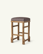 Tabouret de bar Sari à motif floral cacao