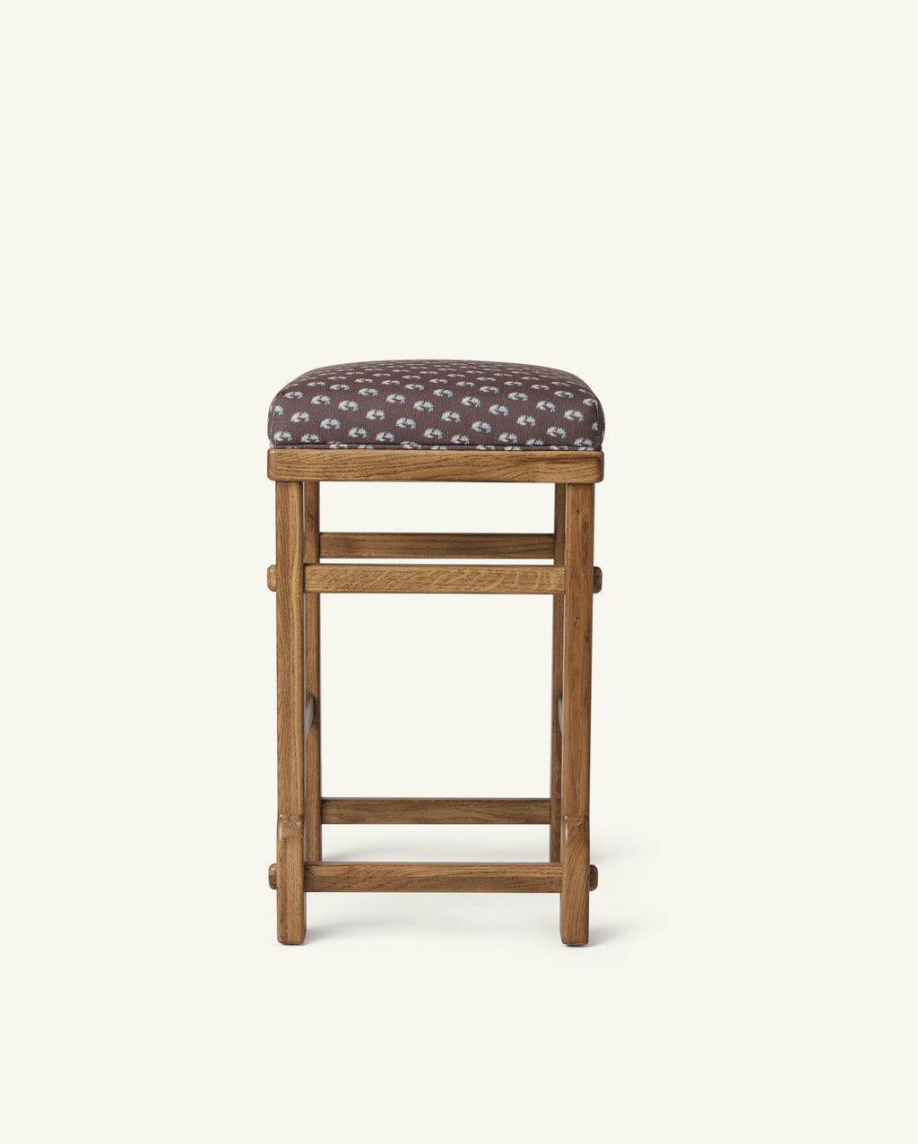 Tabouret de bar Sari à motif floral cacao
