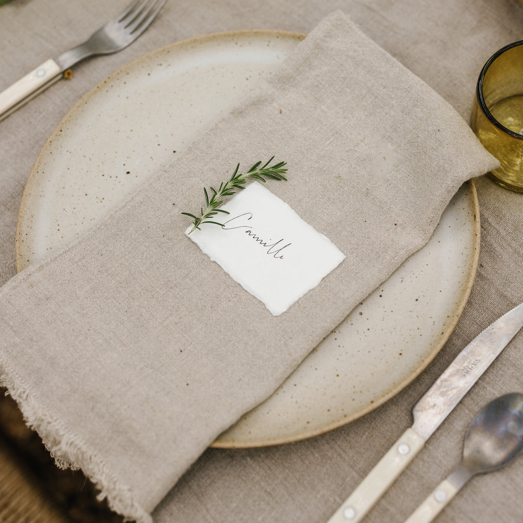 Serviettes en lin effilochées surdimensionnées, lot de 4