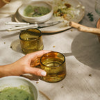 Verre à vin sans pied ambré recyclé, lot de 4