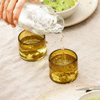 Verre à vin sans pied ambré recyclé, lot de 4