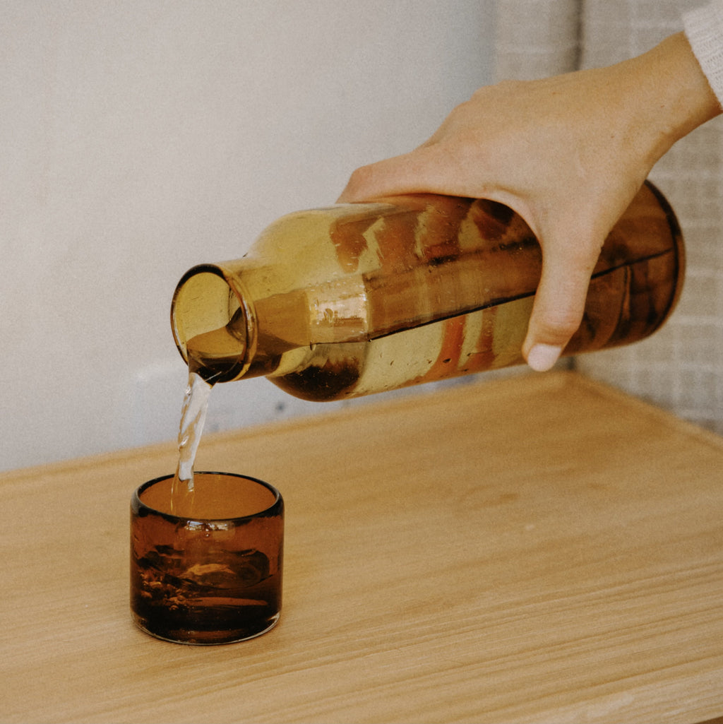 Ensemble carafe et verre recyclés Luna