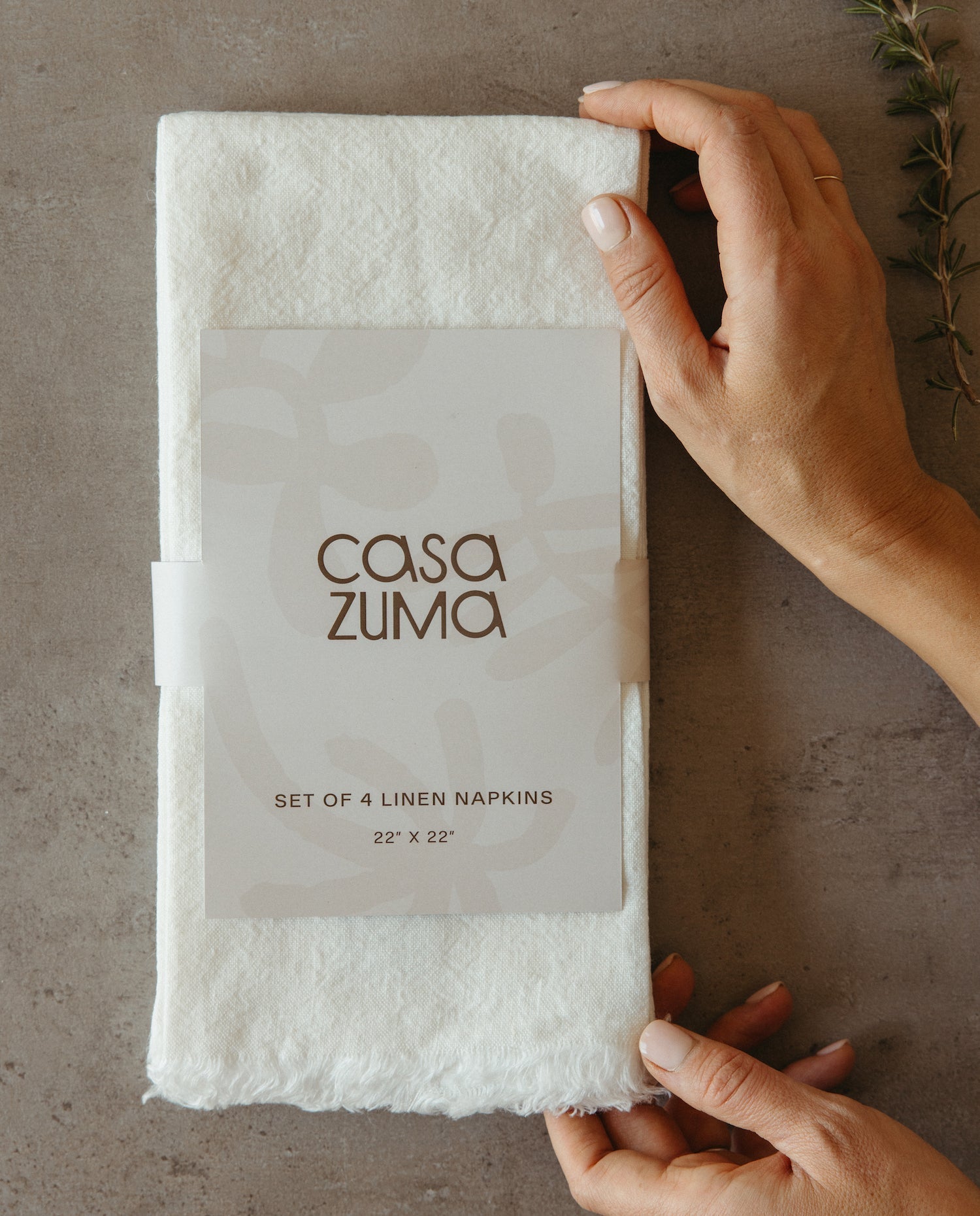Serviettes en lin effilochées surdimensionnées, lot de 4