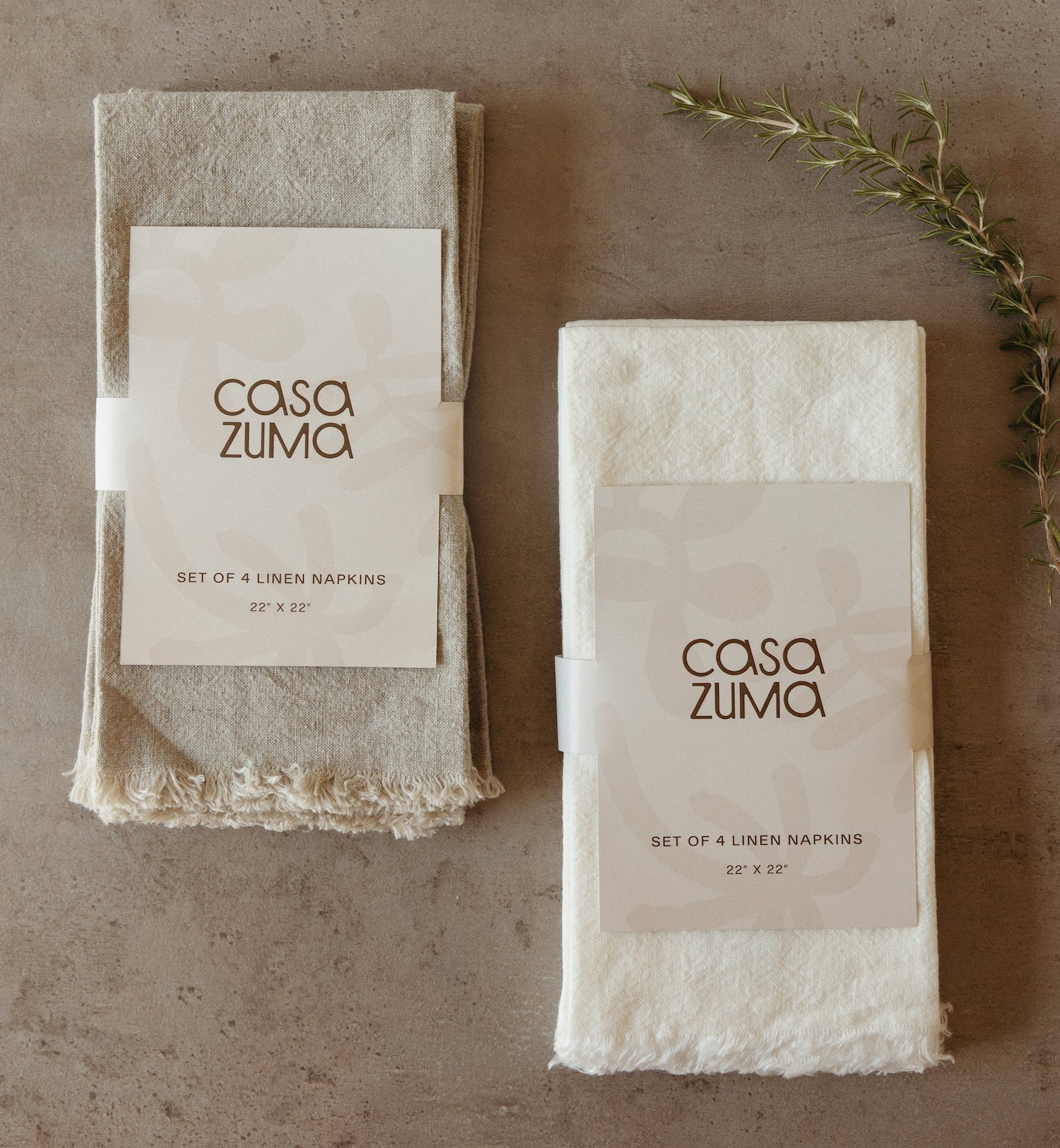 Serviettes en lin effilochées surdimensionnées, lot de 4