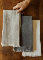 Serviettes en lin effilochées surdimensionnées, lot de 4