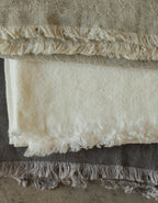 Serviettes en lin effilochées surdimensionnées, lot de 4